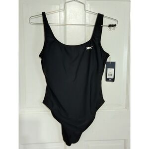 Reebok one piece swim suit low scoop back NWT Black sz Large $62MSRP
